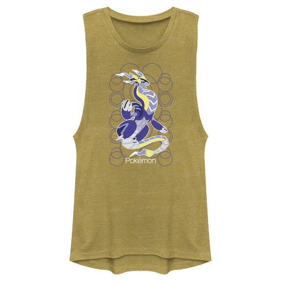 Junior's Pokemon Miraidon Portrait Festival Muscle Graphic Tee Gold Heather X Large