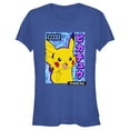 thumbnail image 1 of Junior's Pokemon Pikachu Blue Lightning  Graphic Tee Royal Blue 2X Large, 1 of 3