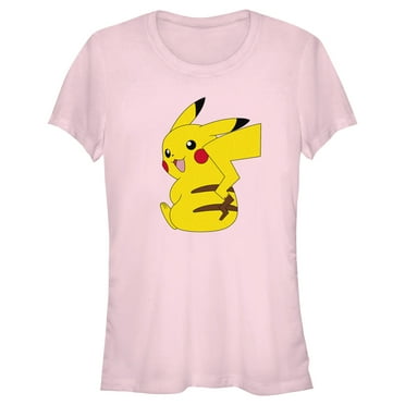 Junior's Pokemon Pikachu Sitting Portrait  Graphic Tee Light Pink 2X Large