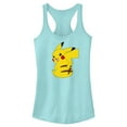 thumbnail image 1 of Junior's Pokemon Pikachu Sitting Portrait  Racerback Tank Top Cancun X Small, 1 of 4