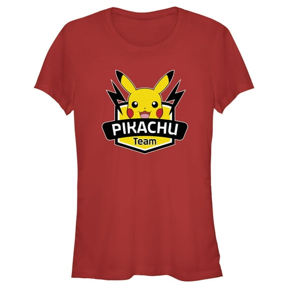 Junior's Pokemon Pikachu Team Graphic Tee Red Medium