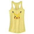 thumbnail image 1 of Junior's Pokemon Pikachu Wink Face  Racerback Tank Top Banana X Large, 1 of 4