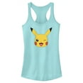 thumbnail image 1 of Junior's Pokemon Pikachu Wink Face  Racerback Tank Top Cancun 2X Large, 1 of 4