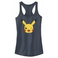 thumbnail image 1 of Junior's Pokemon Pikachu Wink Face  Racerback Tank Top Indigo Large, 1 of 4