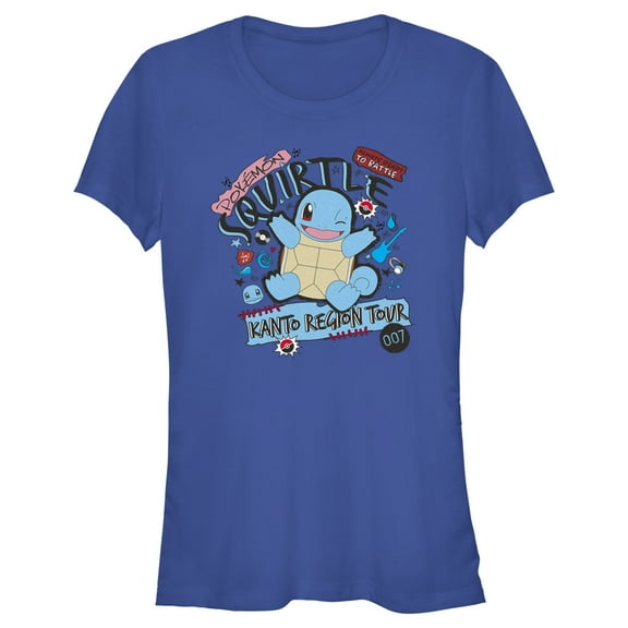 Junior's Pokemon Squirtle Kanto Tour  Graphic Tee Royal Blue Medium