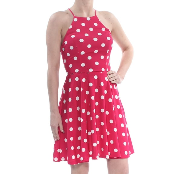 Junior's Polka-Dot Fit N Flare A-Line Dress 1