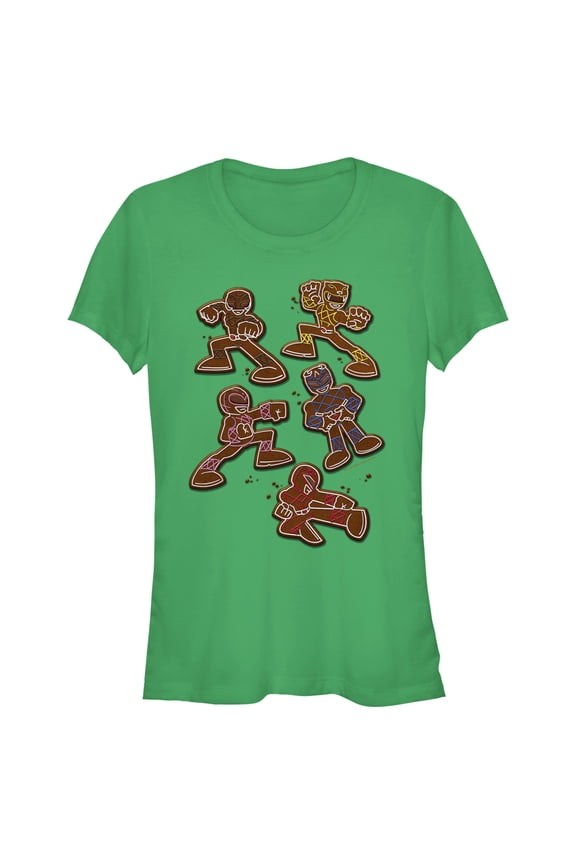 Junior's Power Rangers Power Ranger Cookies Graphic Tee Kelly Green Medium