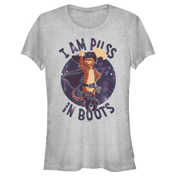 Junior's Puss in Boots: The Last Wish I Am Puss in Boots  Graphic Tee Athletic Heather 2X Large