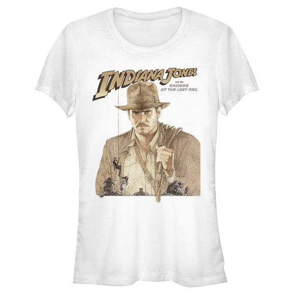 Junior's Raiders of the Lost Ark Movie Poster  Graphic Tee White Small