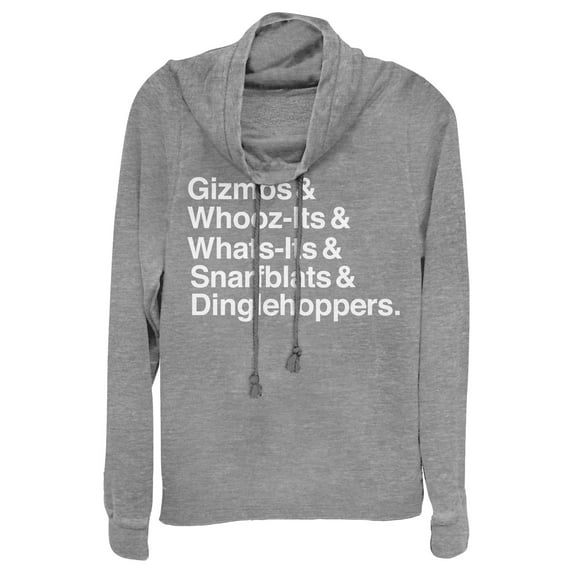 Junior's Ralph Breaks the Internet Comfy Ariel Cowl Neck Sweatshirt Gray Heather Large