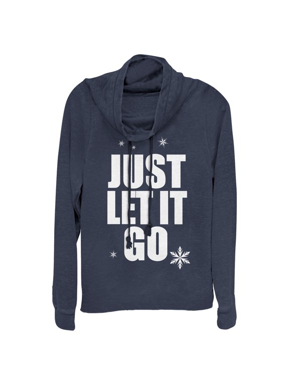 Junior's Ralph Breaks the Internet Comfy Elsa Cowl Neck Sweatshirt Navy Blue 3X Large