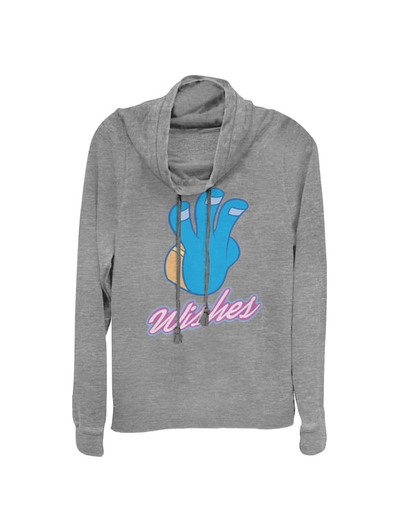 Junior's Ralph Breaks the Internet Comfy Jasmine Cowl Neck Sweatshirt Gray Heather Small