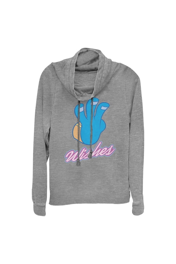 Junior's Ralph Breaks the Internet Comfy Jasmine Cowl Neck Sweatshirt Gray Heather X Small