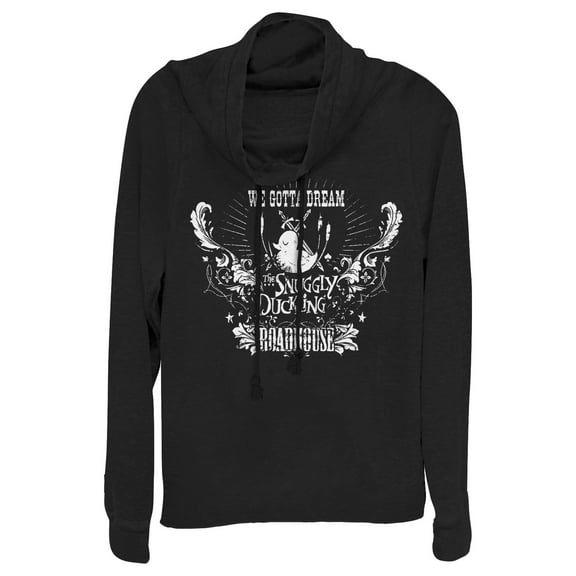 Junior's Ralph Breaks the Internet Comfy Rapunzel  Cowl Neck Sweatshirt Black Small