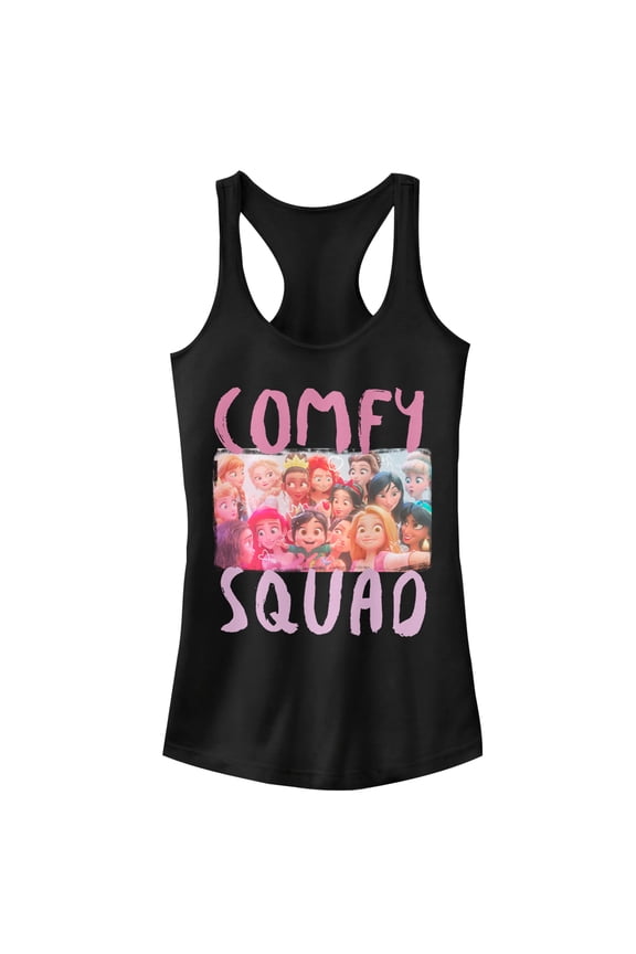 Junior's Ralph Breaks the Internet Comfy Squad Selfie Racerback Tank Top Black Large