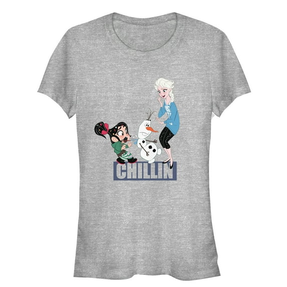 Junior's Ralph Breaks the Internet Elsa Chillin Graphic Tee Royal Blue 2X Large