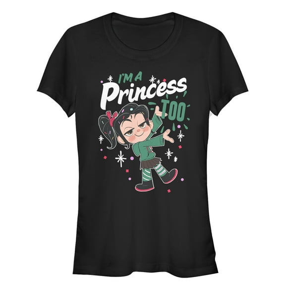 Junior's Ralph Breaks the Internet Princess Vanellope Graphic Tee Black Large