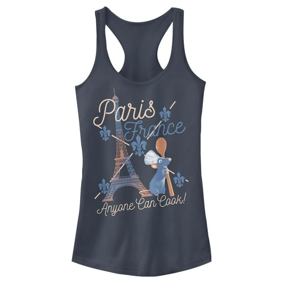 Junior's Ratatouille Anyone Can Cook Racerback Tank Top Indigo Medium