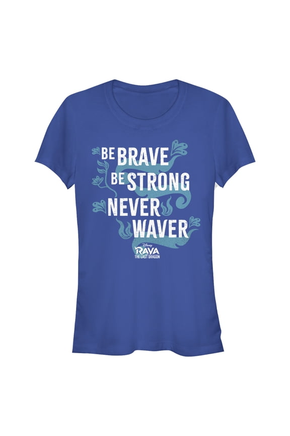 Junior's Raya and the Last Dragon Be Brave Be Strong Never Waver Graphic Tee Royal Blue Medium