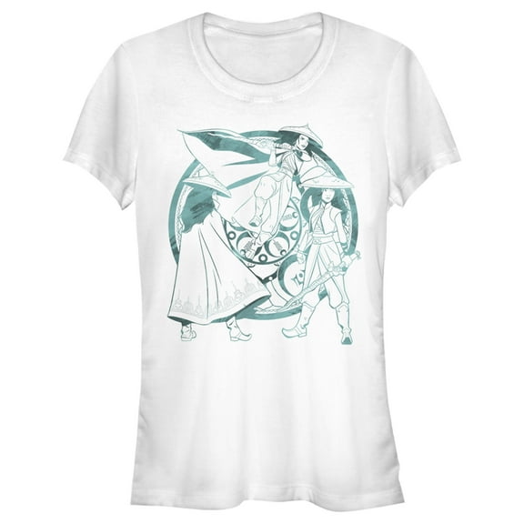 Junior's Raya and the Last Dragon Watercolor Raya  Graphic Tee White Medium