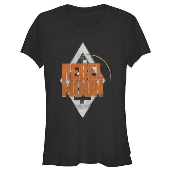 Junior's Rebel Moon Badge Logo Graphic Tee Black Medium