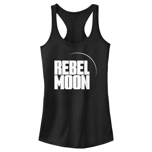 Junior's Rebel Moon Classic Logo Racerback Tank Top Black Medium