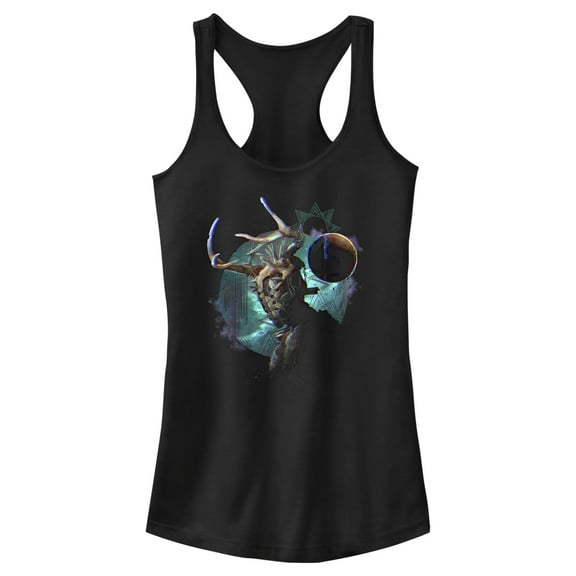 Junior's Rebel Moon Jimmy Under the Night Sky  Racerback Tank Top Black X Small