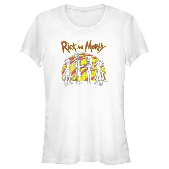 Junior's Rick And Morty Drinks on Planet Gaia  Graphic Tee White Large