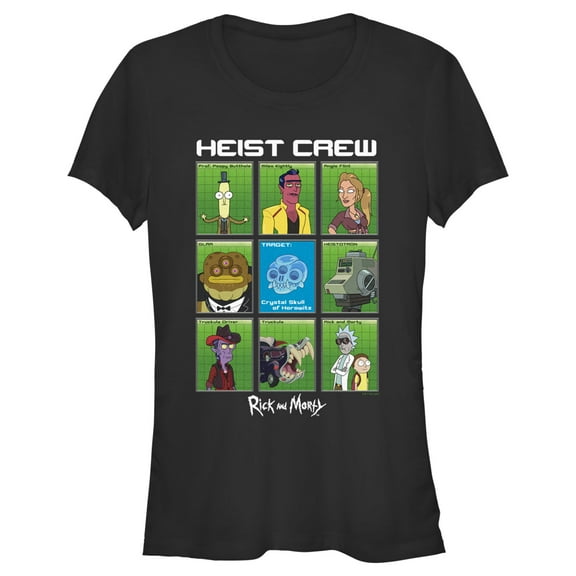 Junior's Rick And Morty Featuring The Heist Crew  Graphic Tee Black X Large