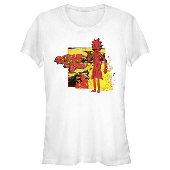 Junior's Rick And Morty I Always Slay Queen, With FIRE  Graphic Tee White X Large
