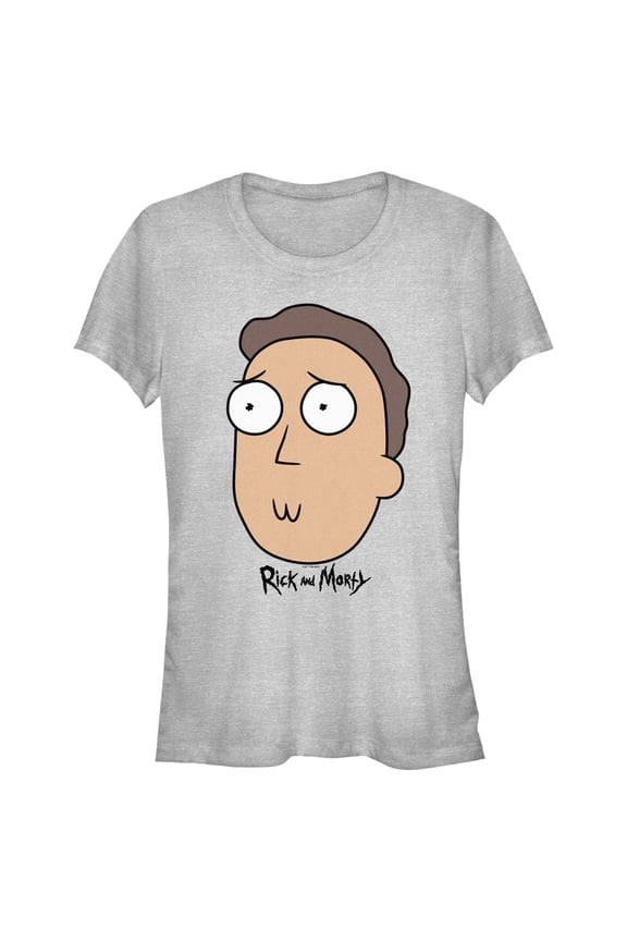 Junior's Rick And Morty Jerry Big Head Graphic Tee Athletic Heather Medium