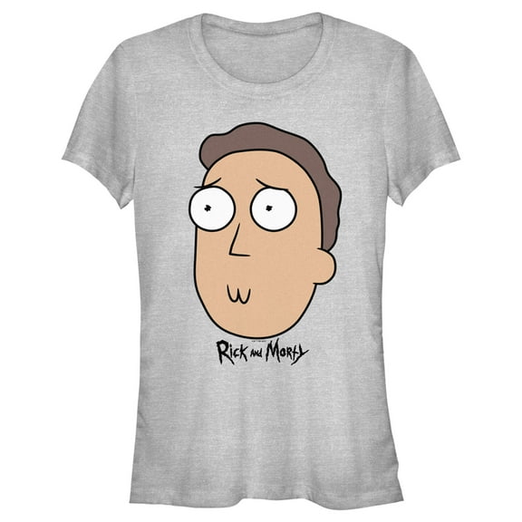 Junior's Rick And Morty Jerry Big Head Graphic Tee Athletic Heather X Large