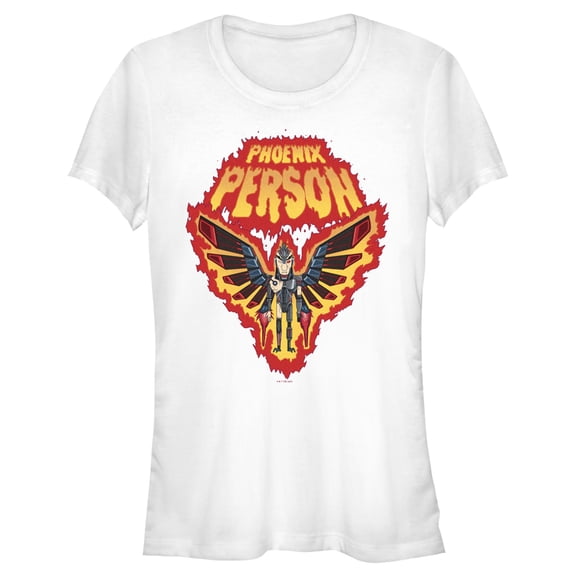 Junior's Rick And Morty Phoenix Person  Graphic Tee White Medium