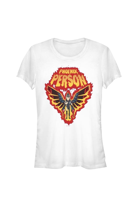 Junior's Rick And Morty Phoenix Person Graphic Tee White Medium