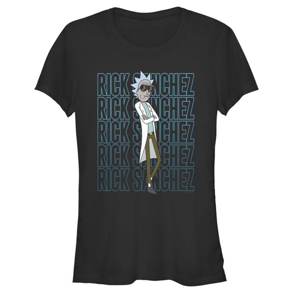 Junior's Rick And Morty Rick Sanchez Name Stack Graphic Tee Black Medium