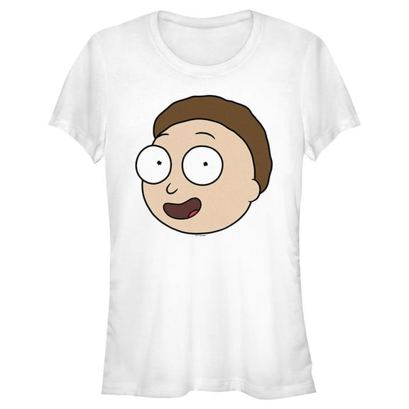 Junior's Rick And Morty Smiling Morty Big Head  Graphic Tee White X Large