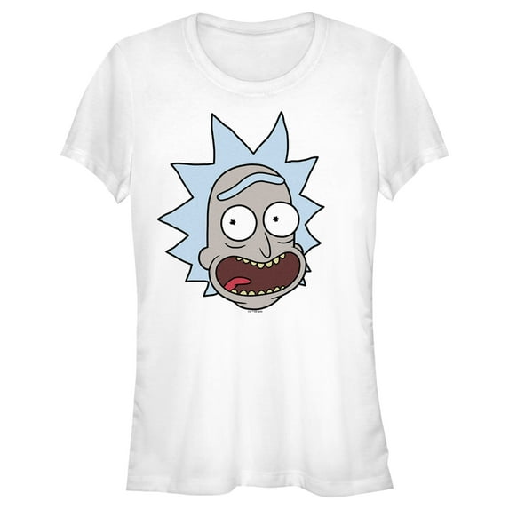 Junior's Rick And Morty Smiling Rick Big Head Graphic Tee White 2X Large