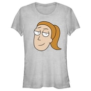 Juniors Rick And Morty Smiling Summer Big Head Portrait Graphic Tee Athletic Heather Medium