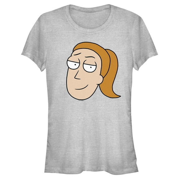 Junior's Rick And Morty Smiling Summer Big Head Portrait  Graphic Tee Athletic Heather X Large