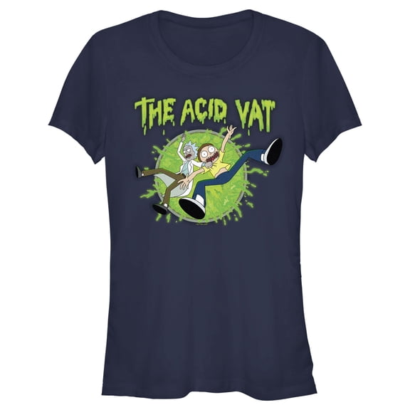 Junior's Rick And Morty The Acid Vat Graphic Tee Navy Blue Medium