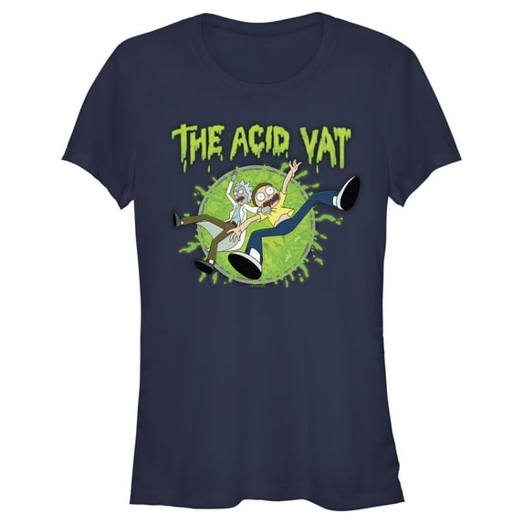 Junior's Rick And Morty The Acid Vat Graphic Tee Navy Blue X Large