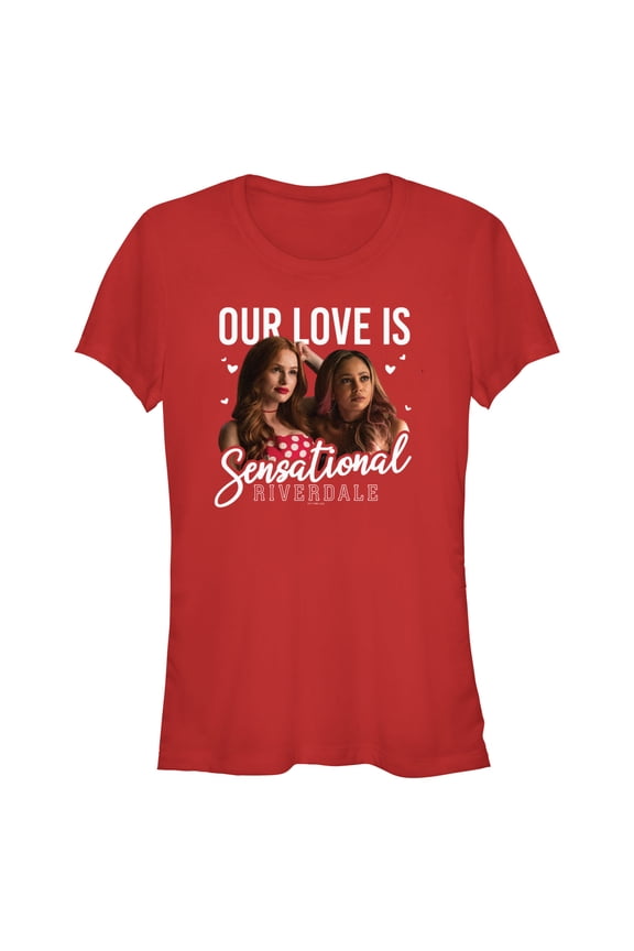 Junior's Riverdale Cheryl and Tori Sensational Love Graphic Tee Red Medium