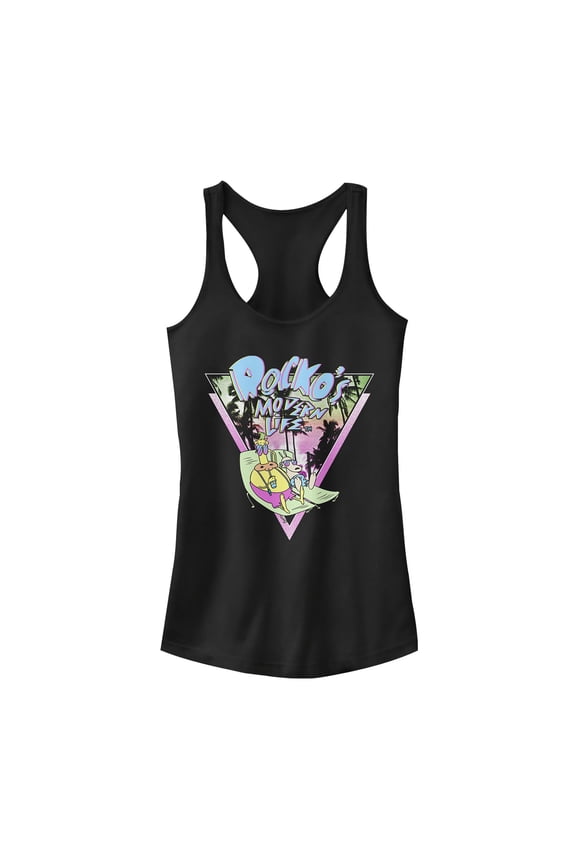 Junior's Rocko's Modern Life Chez Vida Racerback Tank Top Black Medium