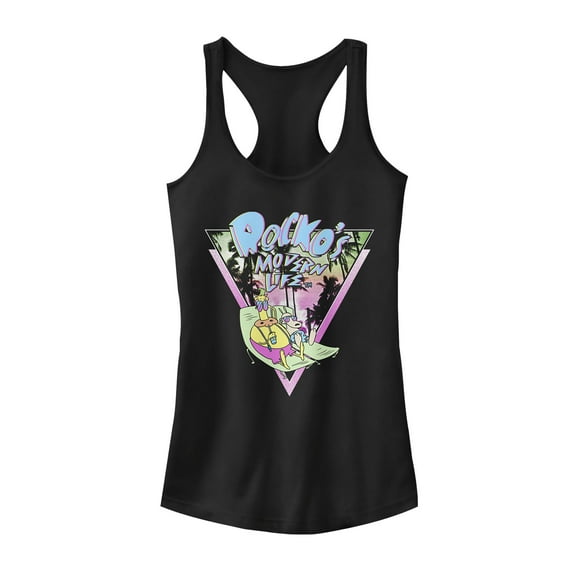 Junior's Rocko's Modern Life Chez Vida Racerback Tank Top Black Medium