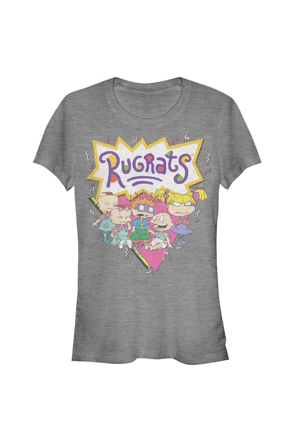 Junior's Rugrats Retro Characters  Graphic Tee Athletic Heather Small