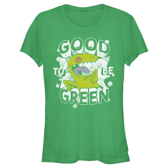 Junior's Rugrats St. Patrick's Day Reptar Good to be Green Graphic Tee Kelly Green Large