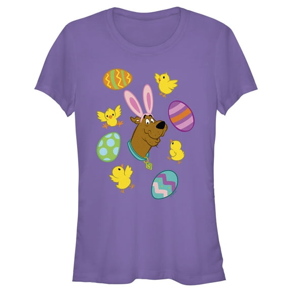 Junior's Scooby Doo Bunny Ears Scooby Graphic Tee Purple Medium