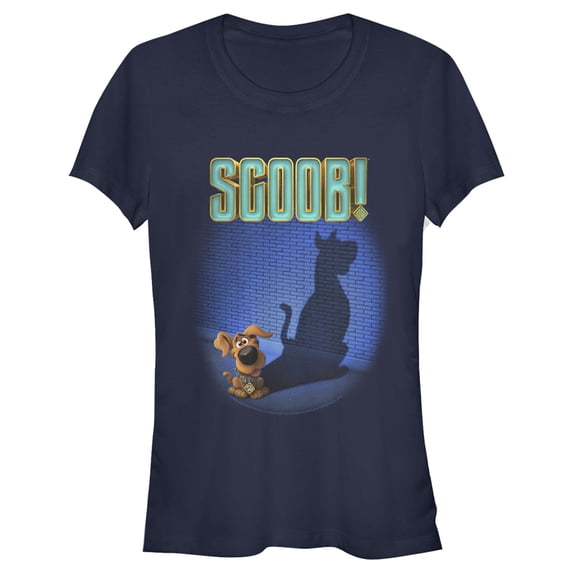 Junior's Scooby Doo Dog Shadow Graphic Tee Navy Blue 2X Large