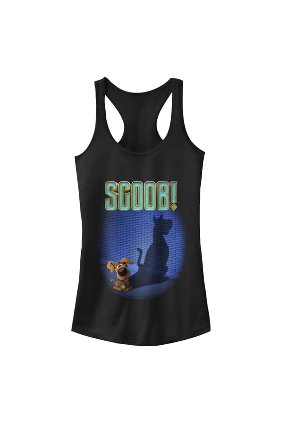 Junior's Scooby Doo Dog Shadow Racerback Tank Top Black Small