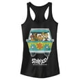 thumbnail image 1 of Junior's Scooby Doo Mystery Machine Front Racerback Tank Top Black 2X Large, 1 of 5